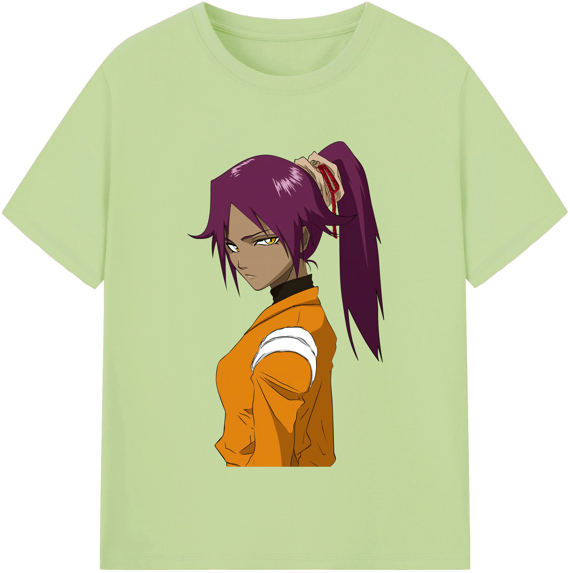 （画像用） ブリーチ 四楓院 夜一（しほういん よるいち） BLEACH Shihouin Yoruichi 綿100％半袖Tシャツ（フロントプリント）